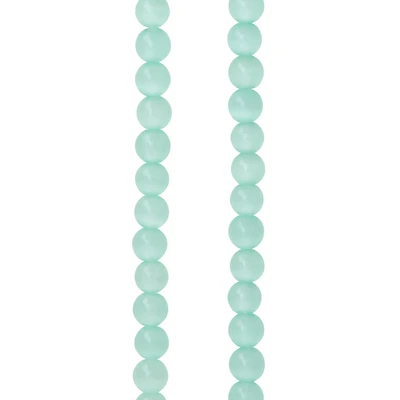 Aqua Cat's Eye Glass Round Beads, 4mm by Bead Landing™