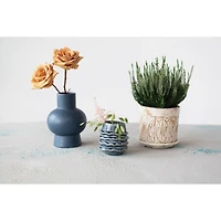 Hello Honey® 6'' Debossed Terra-Cotta Planter with Pattern and Saucer