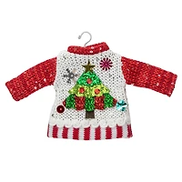 Knitted Ugly Sweater with Hanger Yarn Christmas Tree Ornament