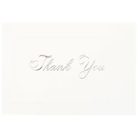 JAM Paper 4.875" x 3.375" Bright White with Silver Script Thank You Cards & Envelopes Set