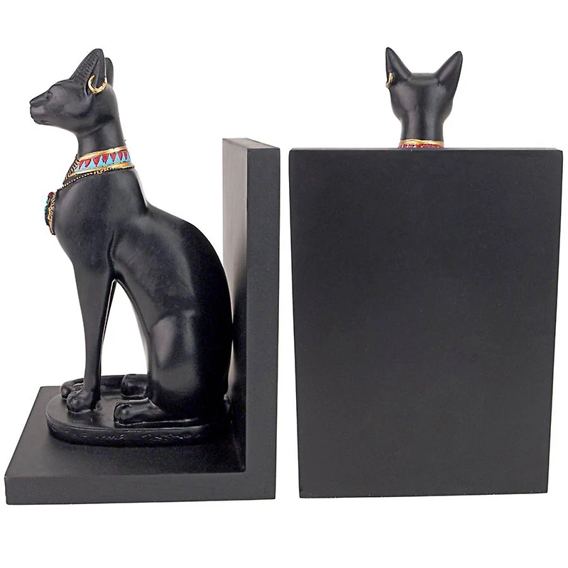 Design Toscano 8.5" Bastet Cat Goddess of Ancient Egypt Sculptural Bookends