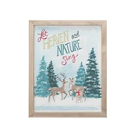 Hello Honey® 12.5" x 15.75" Wood Framed Wall Décor with Deer & Winter Scene