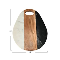 Hello Honey® Marble & Acacia Wood Cutting Board with Handle
