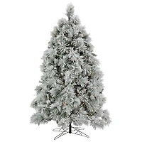 6.5ft. Pre-Lit Flocked Bavarian Pine Artificial Christmas Tree, Clear Lights