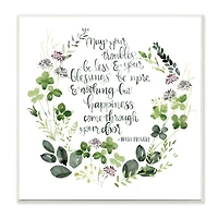 Stupell Industries Troubles Be Less Irish Proverbs Wildflower Wreath, 12" x 12"