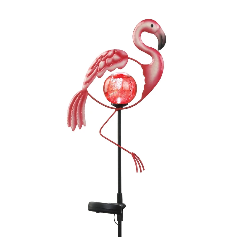 34" Garden Flamingo Solar Stake