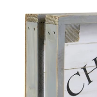 Gray & White Farm Fresh Christmas Trees Wooden Tray Hanging Sign Set