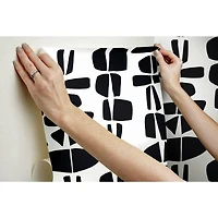 RoomMates Black Stacked Stones Peel & Stick Wallpaper