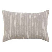 Hello Honey® Gray & Cream Embroidered Cotton Lumbar Pillow Cover