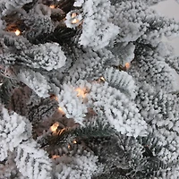 7.5ft. Pre-Lit Real Touch™️ Flocked Whistler Noble Fir Artificial Christmas Tree, Clear Lights