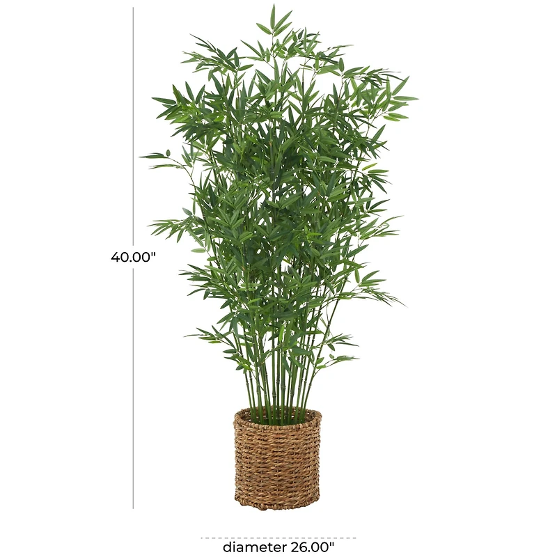 40" Natural Green Foliage Plant in Brown Seagrass Pot