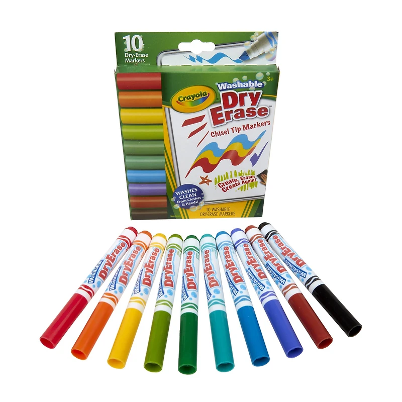 Crayola® Washable Dry Erase™ Chisel Tip Markers, 10ct.