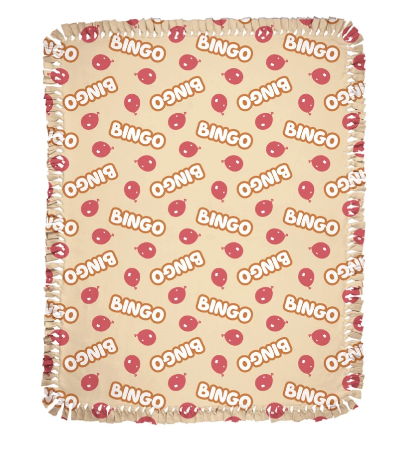 Bluey 48" Bingo with a Balloon No Sew Fleece Throw Kit