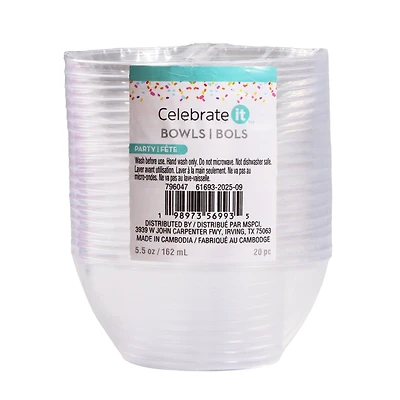 5.5oz. Clear Plastic Bowls, 20ct by Celebrate It™