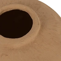 Hello Honey® 5.5" Textured Taupe Pinched Organic Shape Terracotta Vase