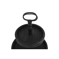 Hello Honey® 18.5" Distressed Black Wood 2-Tier Tray