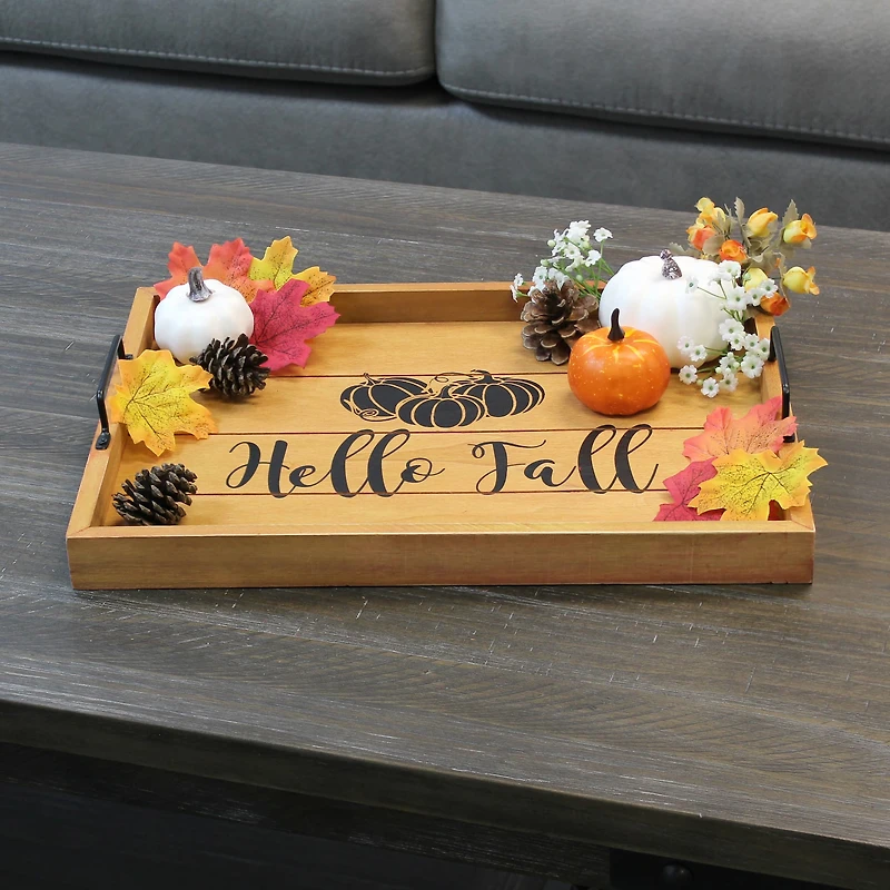 Elegant Designs™ 15.5" Hello Fall Serving Tray with Handles