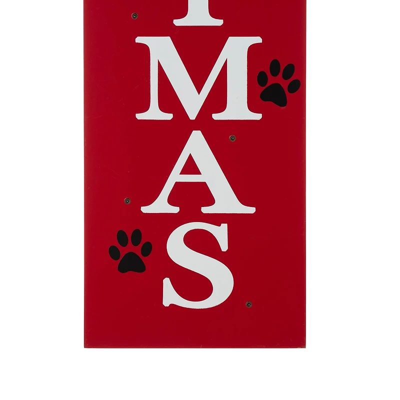 Glitzhome® 3.5ft. Lighted Dog Christmas Porch Sign with Timer