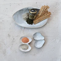 Hello Honey® 13" White Stoneware Shell Plates with Reactive Glaze, 6ct.