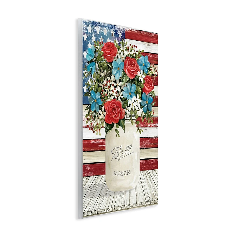 Stupell Industries Americana Flag Festive Bouquet Wall Plaque Art