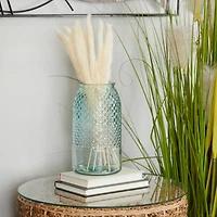 Blue Recycled Glass Spanish Decorative Jars 6" x 6" x 11"