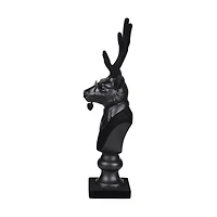 14" Black Reindeer Bust with Glasses & Pipe by Ashland®