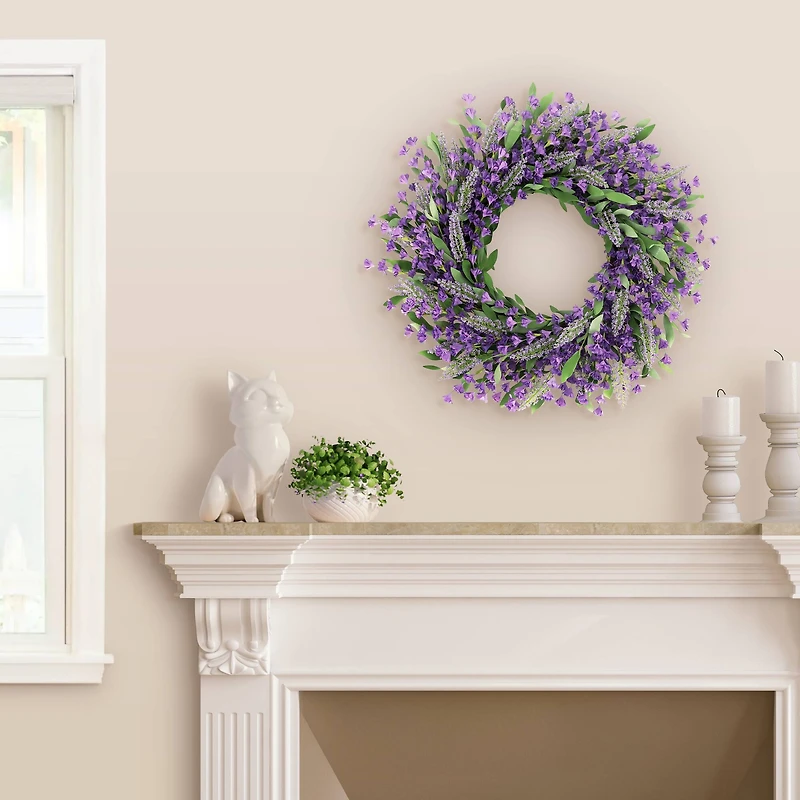 24" Artificial Lavender Spring Wreath