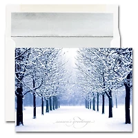 JAM Paper 5.625" x 7.875" Blue Tree Scene Christmas Card Set, 25ct.
