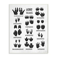 Stupell Industries Children's Rustic Dinosaur Track Chart with Text Wood Wall Plaque