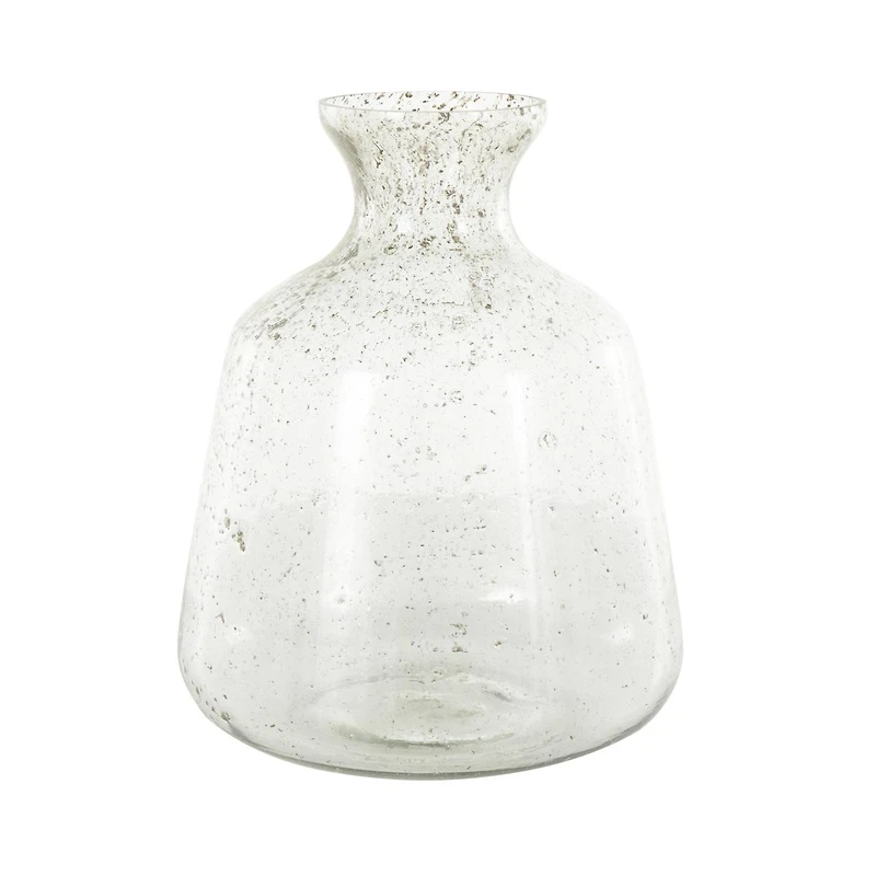16.5" Clear Speckled Glass Vase