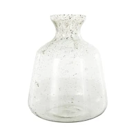 16.5" Clear Speckled Glass Vase