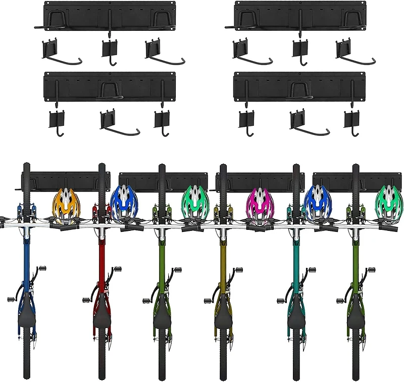 NEX™ 16.5" Black 6-Bicycle Storage Wall Rack