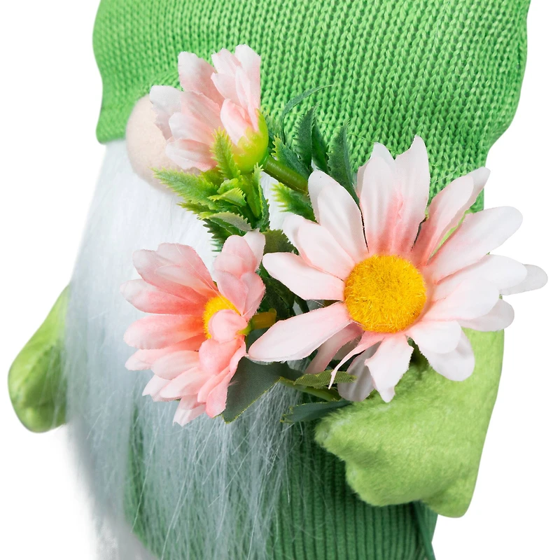 14.5" Standing Spring Gnome with Glittered Frog Hat