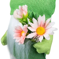 14.5" Standing Spring Gnome with Glittered Frog Hat