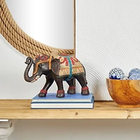 14.25" Intricate Standing Elephant Tabletop Sculpture