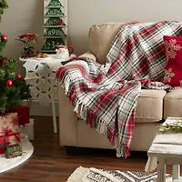 DII® Christmas Plaid Recycled Cotton Throw