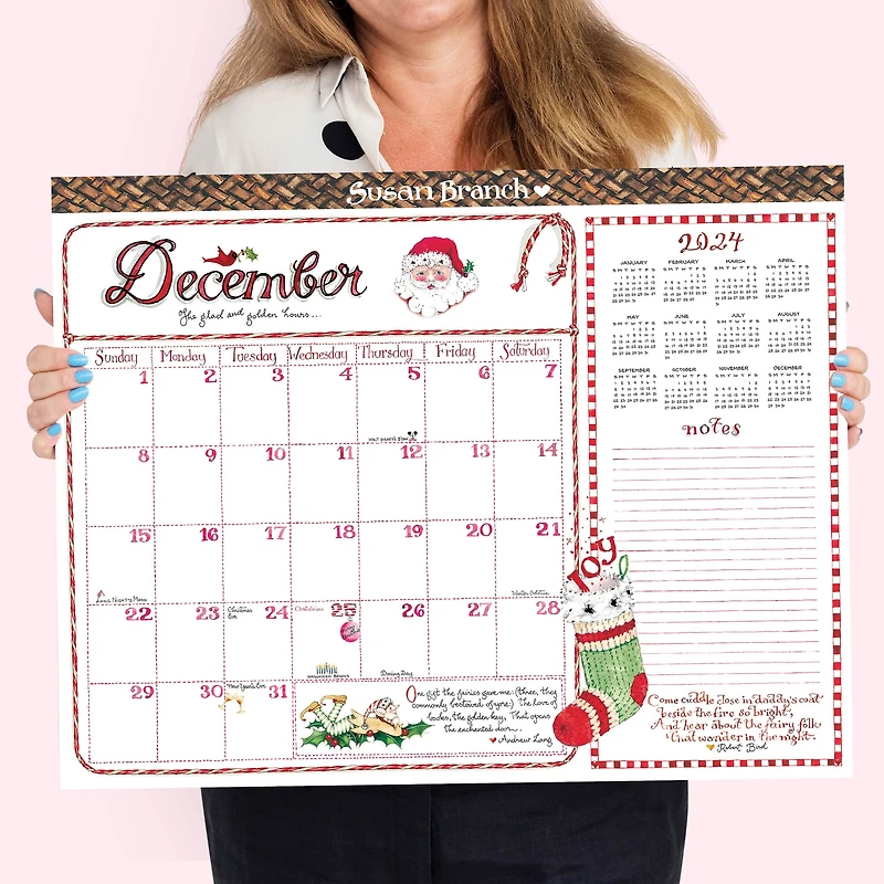 TF Publishing 2024 Susan Branch Large Desk Pad Monthly Blotter Calendar