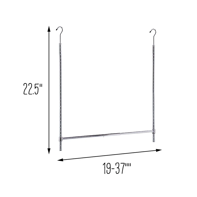 Honey Can Do Chrome Adjustable Hanging Closet Rod