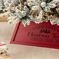 Glitzhome® 32" Red Trapezoid Farm Fresh Christmas Tree Collar
