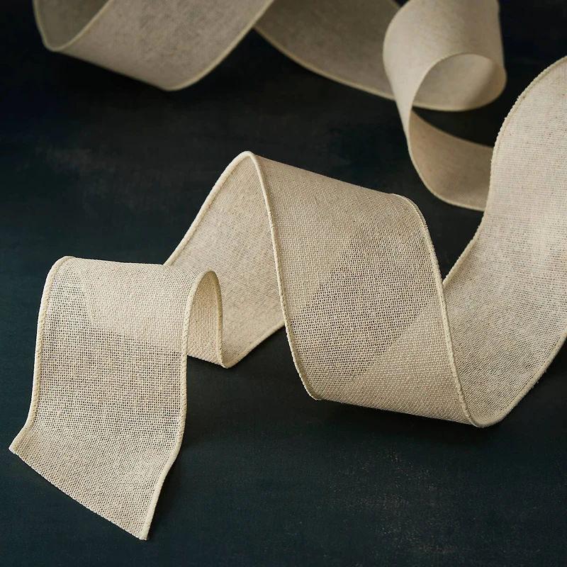 2.5" x 25ft. Muslin Wired Ribbon by Celebrate It™ Décor