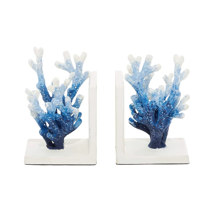 7" Coral Metal Bookend Set