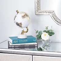 11" Gold Marble Coastal Globe