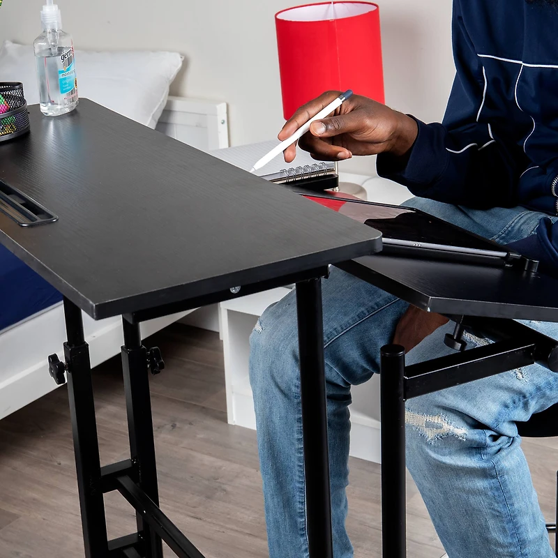 Mind Reader Black Mobile Sitting or Standing Desk