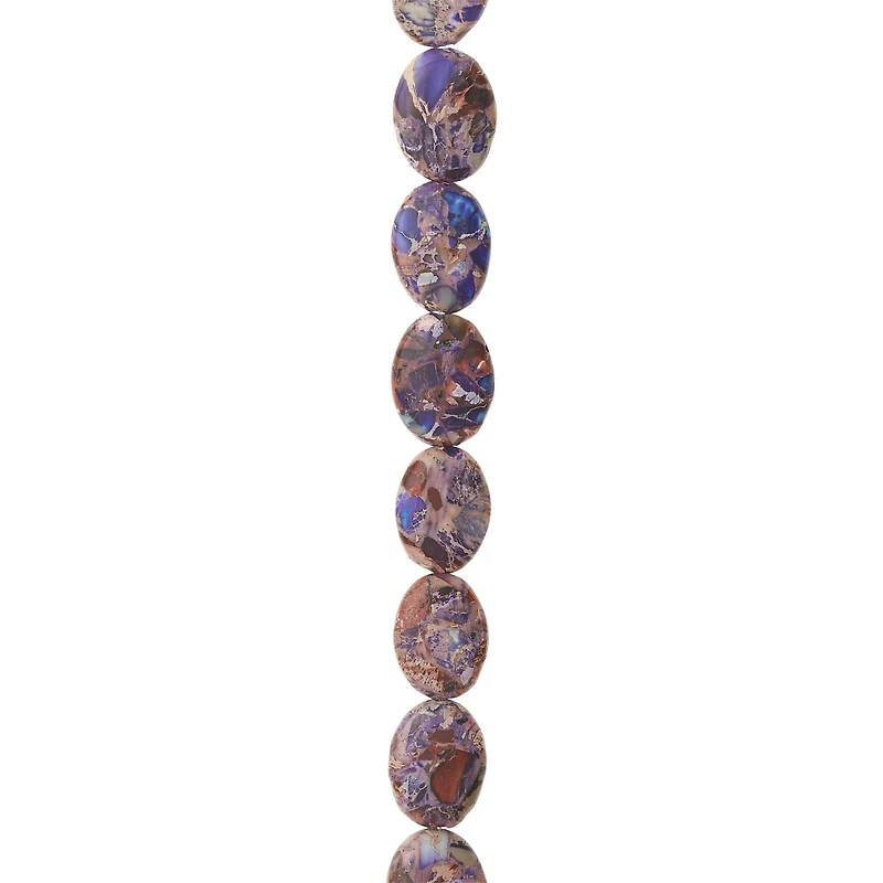 12 Pack:  Amethyst Dyed Serpentine Jasper Oval Beads, 16mm by Bead Landing™