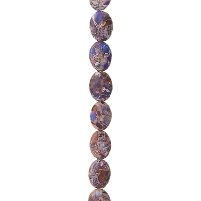 12 Pack:  Amethyst Dyed Serpentine Jasper Oval Beads, 16mm by Bead Landing™