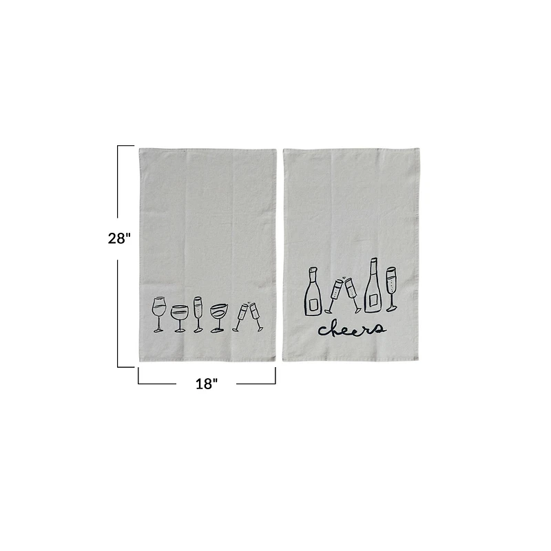 Hello Honey® Spirited Mix Cotton & Linen Cocktail Tea Towels Set