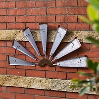Glitzhome® Galvanized Metal Semi-Circle Windmill Wall Décor