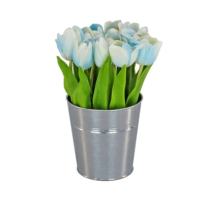 9" Tulip Bouquet in Metal Pot