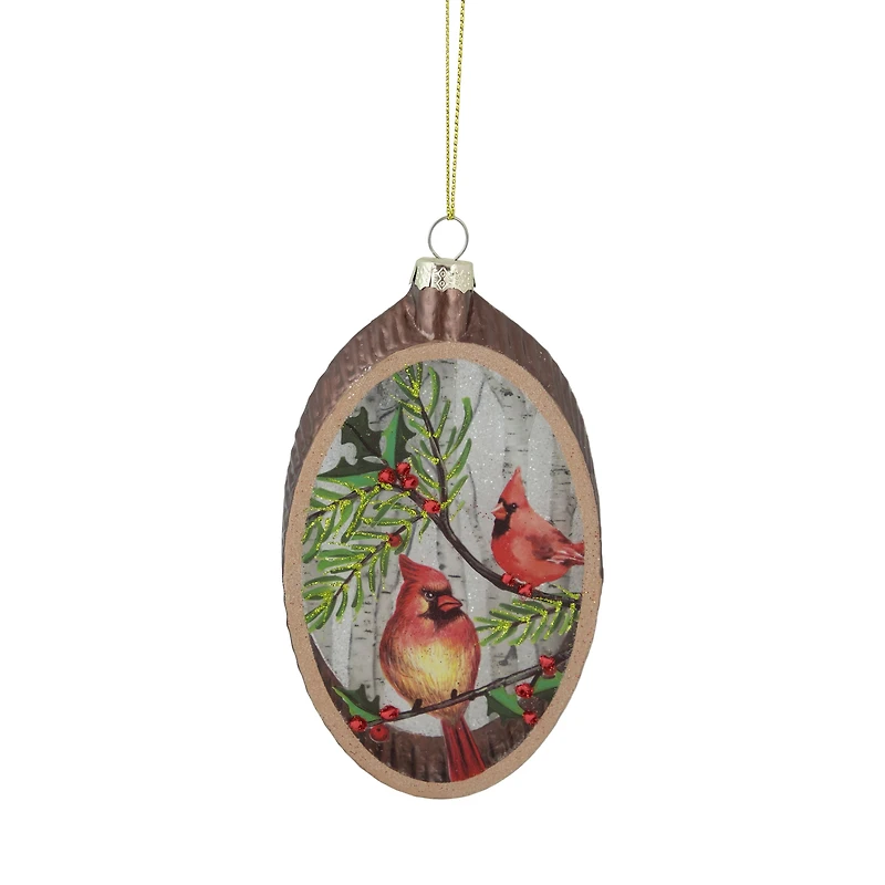 Glass Cardinal Plate Ornament