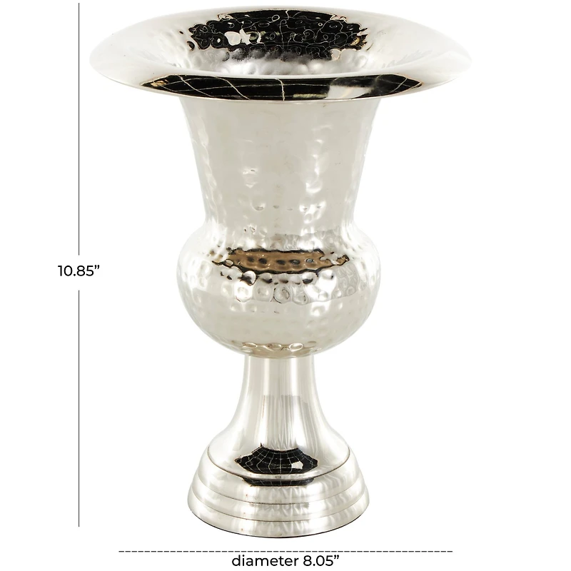 Silver Aluminum Goblet Inspired Hammered Vase